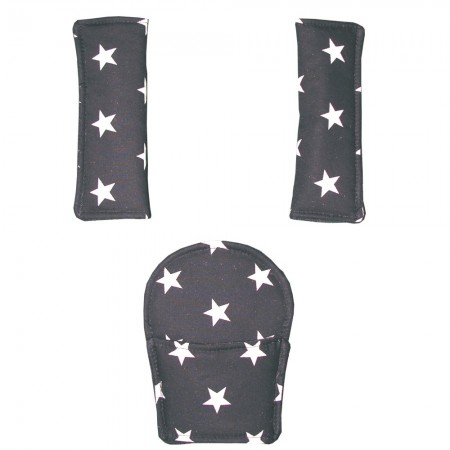 Harness Pad Set - Black large Star Design